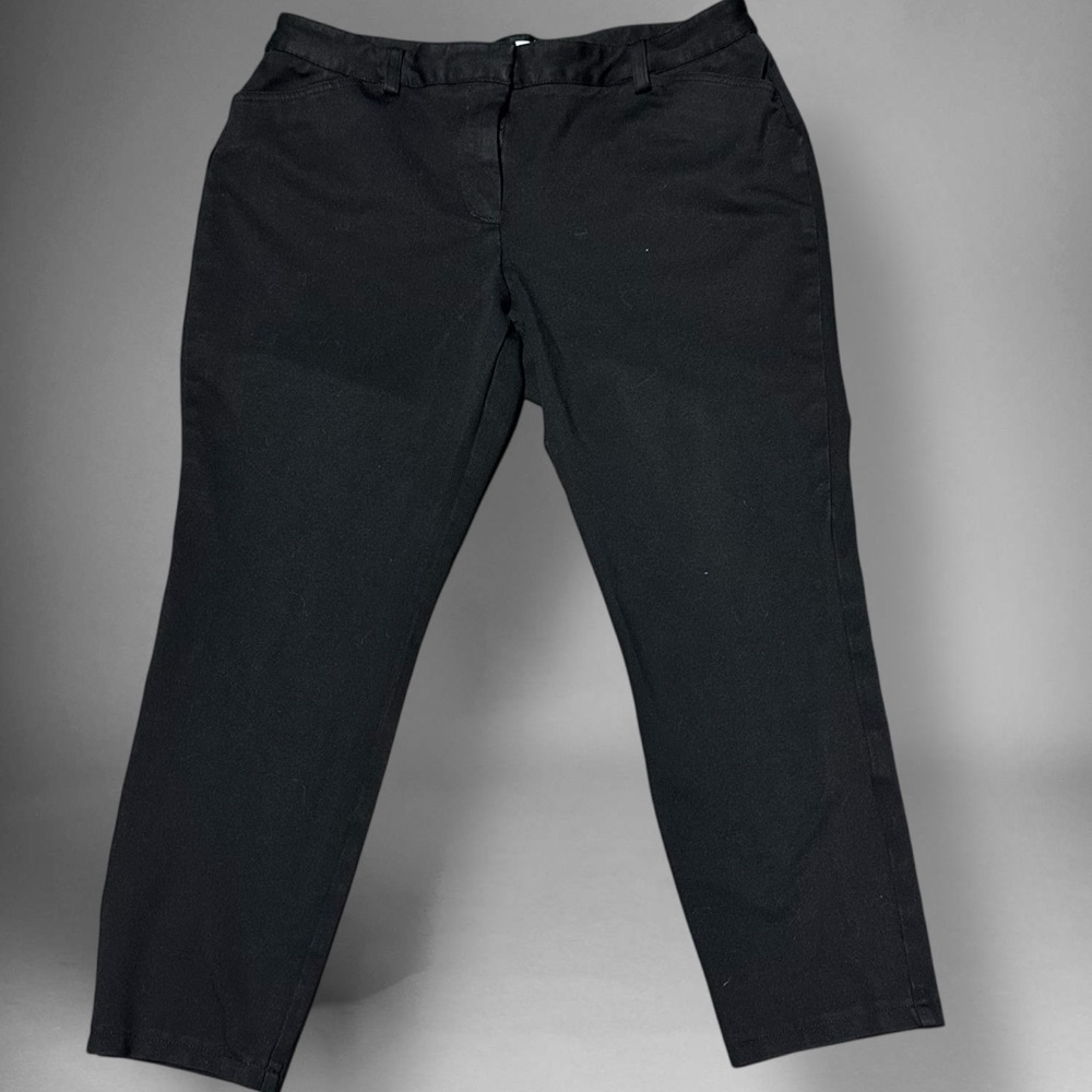 Calvin Klein Women’s Black Ankle Pants Sz 16 Classic Stretch Career Office